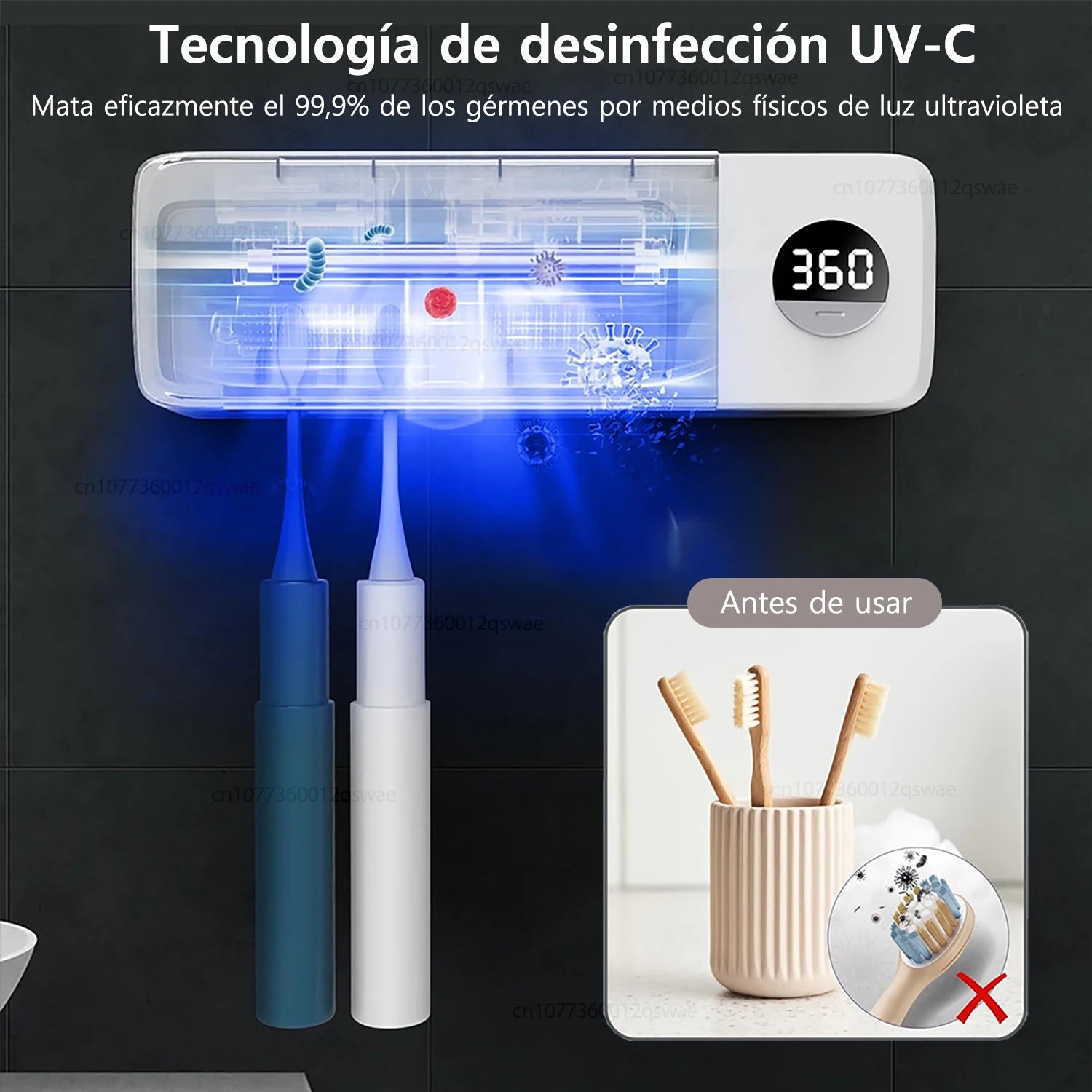 Esterilizador UV para cepillos de dientes – higiene y orden 