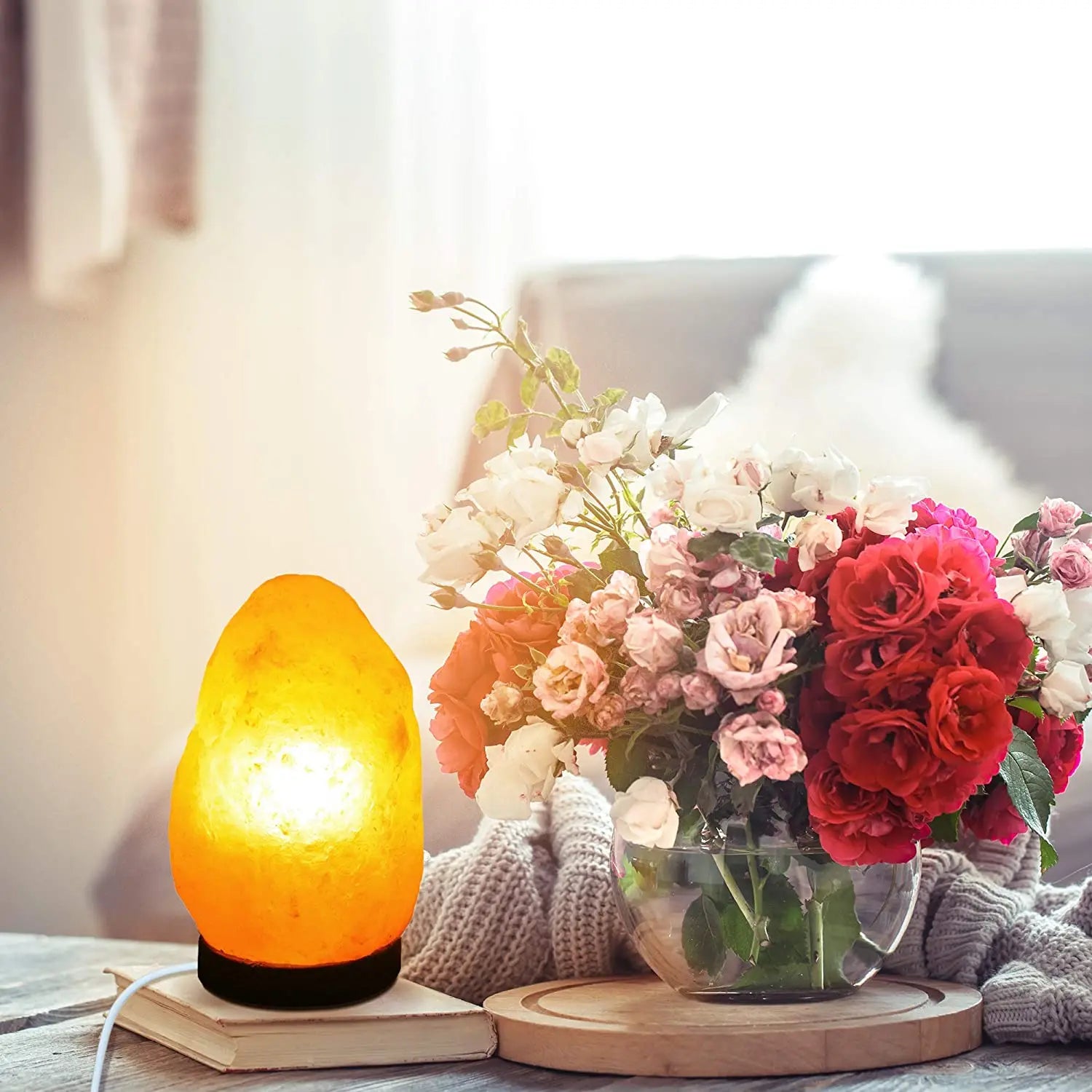 Lámpara de sal del Himalaya – luz cálida y natural